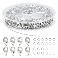 Платинированный Наборы для изготовления цепочек из латунного ромба, Реальная платина, 1.5x1x0.3 мм