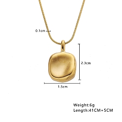 Квадрат Ожерелья с подвеской в виде круглой цепочки-змейки из нержавеющей стали золотистого тона со стразами, квадратный, 16.14 дюйм (41 см)