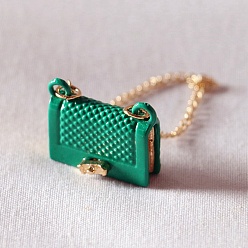 Vert Modèle de sac en alliage, accessoires de maison de poupée micro paysage, faire semblant de décorations d'accessoires, verte, 30x17x15mm