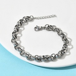 Нержавеющая Сталь Цвет 304 женские браслеты-цепочки из нержавеющей стали., цвет нержавеющей стали, 6.89 дюйм (17.5 см)