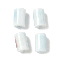 Лазурный Фарфоровые бусины ручной работы, колонка, фантазии античного стекла фарфора, лазурный, 10~11x6.5~7 мм, отверстие : 2~2.2 мм