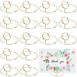 Golden Alloy Place Card Holder, Cute Table Card Holder, for Wedding Decoration, Round, Golden, 60x37.5mm