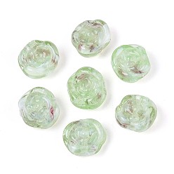 Темный Морско-зеленый Бусины лэмпворк , роза, темно-зеленый, 10.5~12x12~13x6~6.5 мм, отверстие : 1.2~1.4 мм