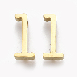 Letter L 304 Stainless Steel Pendants, Golden, Letter, Letter.L, 13x6x3mm, Hole: 1.8mm