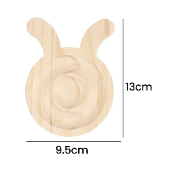 Кролик Деревянные подносы для демонстрации браслетов для демонстрации браслетов, кролик, 13x9.5 см
