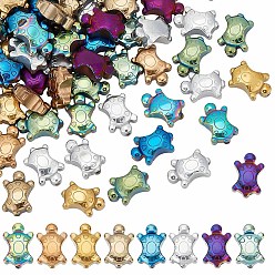 (52) Непрозрачная лаванда 80шт 8 цвета гальванизированные немагнитные синтетические гематитовые бусины нити, черепаха, разноцветные, 14x9x5 мм, отверстие : 1 мм, 10 шт / цвет