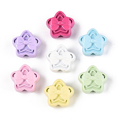 (52) Непрозрачная лаванда Бусины из сплава краски для выпечки, звезда, разноцветные, 10x10.5x6.5 мм, отверстие : 1.8~2 мм