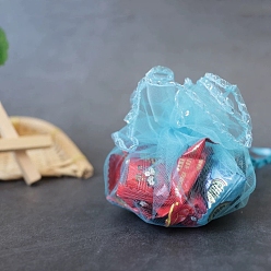 Темно-Голубой Круглые сумки из органзы на шнурке, мешки для хранения конфет, с блестками, глубокое синее небо, 26 см