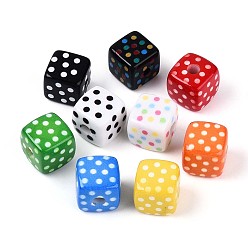 (52) Непрозрачная лаванда Непрозрачные печатные бусы акриловые, куб с точкой, разноцветные, 14x14x14 мм, отверстие : 4 мм