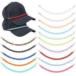 (52) Непрозрачная лаванда 15 шт. акриловые звенья цепей для шляп, Сплав с застежками когтя омара, разноцветные, 247 мм