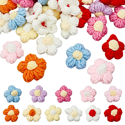 (52) Непрозрачная лаванда 55шт 11 цветочные аппликации крючком, нашивки с компьютерной вышивкой, аксессуары для костюма, швейные украшения, разноцветные, 36x37x6.5 мм, 5 шт / цвет