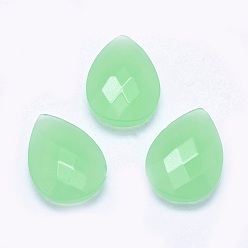 Натуральный Агат Природные кабошон агата, граненые, слеза, окрашенная и подогревом, 17~18x12.5x4.5~6 мм