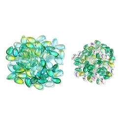 (52) Непрозрачная лаванда 120 шт 6 цвета прозрачные стеклянные брелоки, окрашенная и подогревом, слеза, разноцветные, 9~13.5x6~8x5~5.5 мм, отверстие : 1 мм, 20 шт / цвет