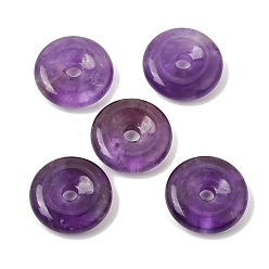 Amethyst Natural Amethyst Pi Disc Pendants, Safety Donut Charms, 20x5.5mm, Hole: 4mm