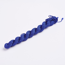Blue Nylon Thread, Nylon Jewelry Cord for Custom Woven Bracelets Making, Blue, 1mm, about 26.24 yards(24m)/bundle, 10bundles/bag, about 262.46 yards(240m)/bag