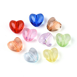 (52) Непрозрачная лаванда Прозрачные акриловые бусины, сердце, разноцветные, 10.5x12x8.5 мм, отверстие : 2.5 мм