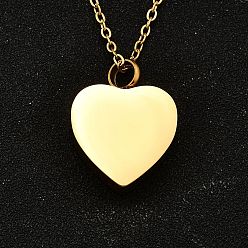 Золотой 304 ожерелья с подвеской в виде гроба из нержавеющей стали в форме сердца, ожерелья из урны с прахом для домашних животных, золотые, 21.61 дюйм (54.9 см)