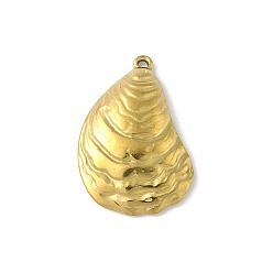 Золотой 304 подвески из нержавеющей стали, шарм в форме ракушки, золотые, 32.5x22.5x4.5 мм, отверстие : 1.8 мм