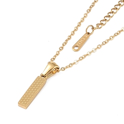 Letter I Ion Plating(IP) Initial Letter 304 Stainless Steel Pendant Necklaces, Real 18K Gold Plated, Letter I, 15.87 inch(40.3cm), Pendant: about 16.5x4mm