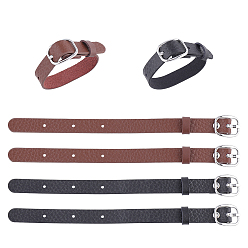 (52) Непрозрачная лаванда Ремни для багажных бирок из искусственной кожи, держатели именной бирки для чемодана, с пряжкой из сплава и кольцом-обручем, разноцветные, 200x12.5~19.5x1.5~6.5 мм, отверстие : 2.5 мм, 2 цветов, 3 шт / цвет, 6 шт