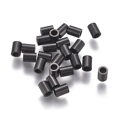 Electrophoresis Black 304 Stainless Steel Tube Beads, Electrophoresis Black, 4x3mm, Hole: 2mm