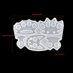 Cat Shape Форма из пищевого силикона своими руками, формы для литья смолы, для уф-смолы, изготовление изделий из эпоксидной смолы, белые, форма кошки, 252x162x11 мм