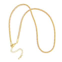 Разноцветный Изготовление ожерелий из плетеного поликоттонового шнура, с латунными выводами и 303 застежками из лобстера из нержавеющей стали, реальный 18 k позолоченный, красочный, 18.11~18.19 дюйм (46~46.2 см)