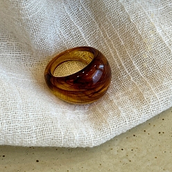 Седло Коричневый Кольца из смолы для женщин, седло коричневый, внутренний диаметр: 18 мм