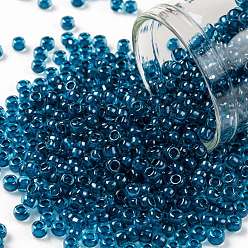 (932) Inside Color Aqua/Capri Lined Toho runde Rocailles, japanische Rocailles, (932) Innenfarbe Aqua / Capri gefüttert, 8/0, 3 mm, Bohrung: 1 mm, über 222pcs / Flasche, 10 g / Flasche