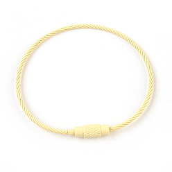 Шампанско-Желтый Стальная проволока изготовление браслетов, с медными застежками, шампанское желтый, 6-1/8 дюйм (15.5 см) ~ 6-1/4 дюйм (16 см)