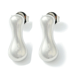 Letter I Серьги из латуни с покрытием стойки, без кадмия и без свинца, долговечный, серьги, алфавит, платина, Буква "i", 14x6 мм