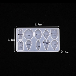 Rhombus Подвески в форме пищевого силикона, формы для литья смолы, для уф-смолы, изготовление изделий из эпоксидной смолы, белые, ромб, 169x93x8 мм