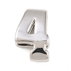 Платина Номер 4 латунные бусины, долговечный, стойки покрытие, без свинца и без кадмия, платина, 14x9x4.5 мм, отверстие : 11x3 мм