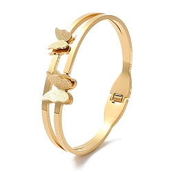 Золотой Регулируемые бабочки вакуумное покрытие pvd 304 браслеты из нержавеющей стали для женщин, золотые, внутренний диаметр: 1-7/8x2-3/8 дюйм (4.7x5.9 см)