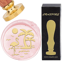 Flamingo Shape Латунные восковые печати с деревянной ручкой, для diy scrapbooking, форма фламинго, 25 мм