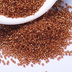 (DB1333) Окрашенный Жженый Апельсинный с Серебряной Подкладкой Бусины miyuki delica, цилиндр, японский бисер, 11/0, (дБ 1333) окрашенный в серебристый цвет сожженный оранжевый, 1.3x1.6 мм, отверстия: 0.8 мм, около 10000 шт / мешок, 50 г / мешок