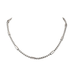 Нержавеющая Сталь Цвет 5.5мм 304 прямоугольные цепочки из нержавеющей стали, устойчив к потускнению, цвет нержавеющей стали, 19.76 дюйм (50.2 см)