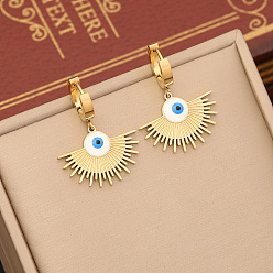 Золотой Сглаз 304 серьги-кольца из нержавеющей стали с эмалью, золотые, 50 мм