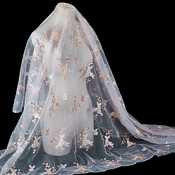 Бежевый Полиэстеровое кружевное полотно с цветочным узором, для аксессуаров одежды, бежевые, 1400 мм