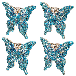 Светло-Голубой Зажим для книг из сплава, бабочка, Небесно-голубой, 45x49.5x17 мм