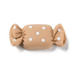 Цвет Древесины Мультяшные непрозрачные кабошоны из смолы в горошек, для изготовления ювелирных изделий, деревесиные, 12x27x7 мм