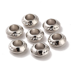 Platinum CCB Acrylic European Beads, Flat Round, Platinum, 10.6x4.6mm, Hole: 5.8mm