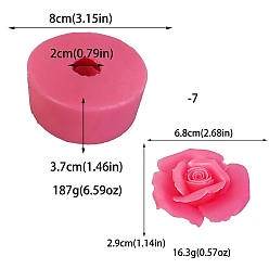 Ярко-Розовый Силиконовые формы для роз своими руками, формы для изготовления свечей, форма для ароматерапевтической свечи, ярко-розовый, 8x3.7 см, Внутренний диаметр: 6.8x2.9 cm