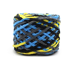 Разноцветный Мягкая полиэфирная пряжа для вязания крючком, толстая пряжа для шарфа, пакет, изготовление подушек, сегмент окрашенный, красочный, 7 мм