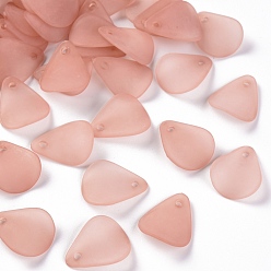 Розово-Коричневый Прозрачные матовые акриловые подвески, Petaline, розово-коричневый, 17x14x2.5 мм, отверстие : 1.8 мм, Около 2330 шт / 500 г