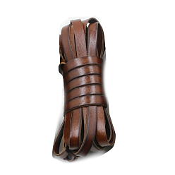 Кокосово-Коричневый Мягкий плоский кожаный ювелирный шнур, DIY ювелирных изделий материал, кокосового коричневый, 8x1.4 мм