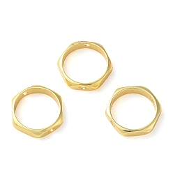 Золотой Обшивка стойки латунная рама, без свинца и без кадмия, шестиугольник, золотые, 10x11x2 мм, отверстие : 1.2 мм