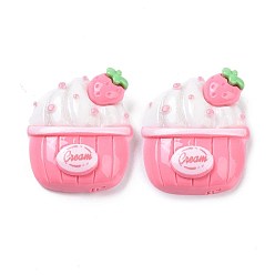 Food Непрозрачная смола для декодирования кабошонов для торта, имитация еды, ярко-розовый, образец торта, 27.5x24x8.5 мм