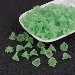 Бледно-Зеленый Прозрачные акриловые бусины, матовые, цветок, окрашенные, бледно-зеленый, 12x12x1.8 мм, Отверстие : 1.5 мм , около 1900 шт / 500 г