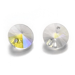 Clear Glass Charms, Faceted, Cone, Clear, 14x7mm, Hole: 1mm